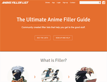 Tablet Screenshot of animefillerlist.com